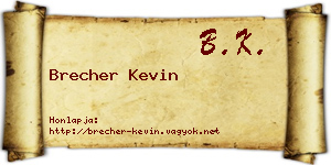 Brecher Kevin névjegykártya